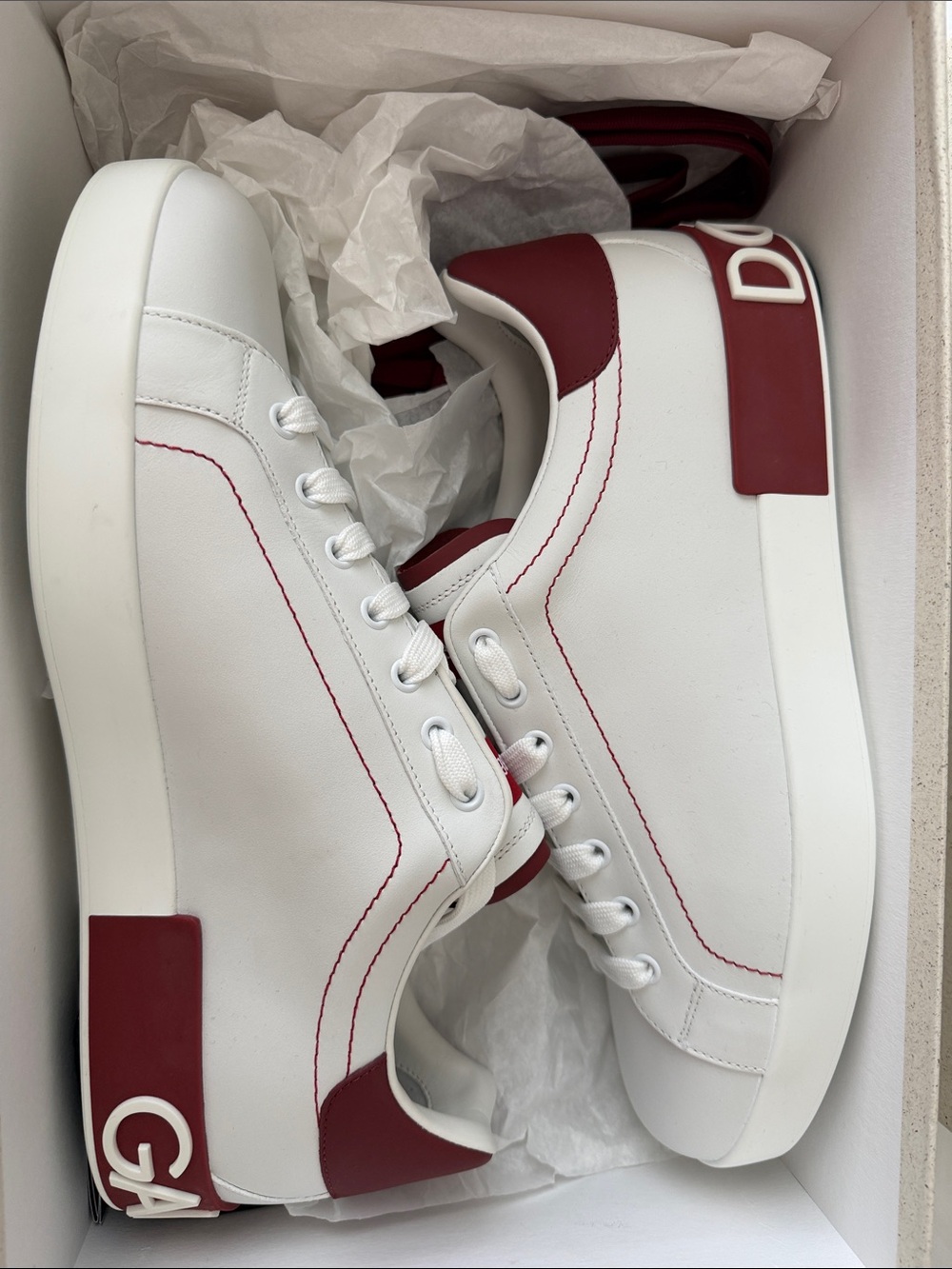 Dolce & Gabbana Beige Box with Black Logo and Red Script